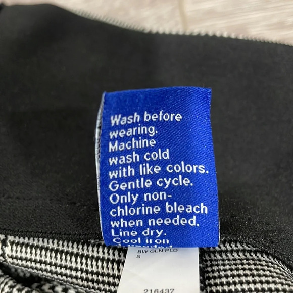 NWOT Apt. 9 Pull On Stretch Ankle Pants Black White Plain S - Picture 15 of 16